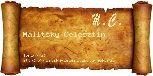 Malitsky Celesztin névjegykártya